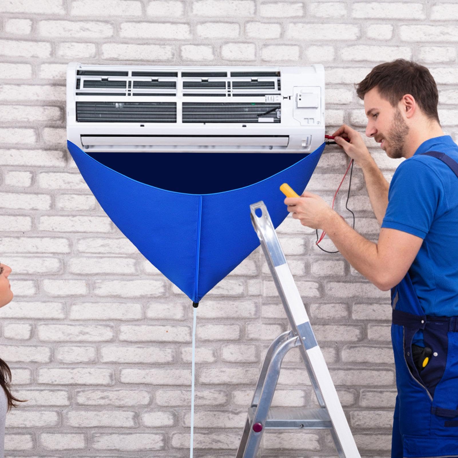 Air Conditioner Cleaning Kit - Reusable Waterproof Cover with Brush & Dust Bag for Wall AC Units | Perfect for Home & Office Maintenance