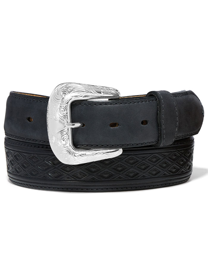 Justin C14183 Men's Diamond Ridge Belt - Black | Genuine Leather Dress Belt for Formal & Casual Wear | Perfect for Office, Wedding & Everyday Use
