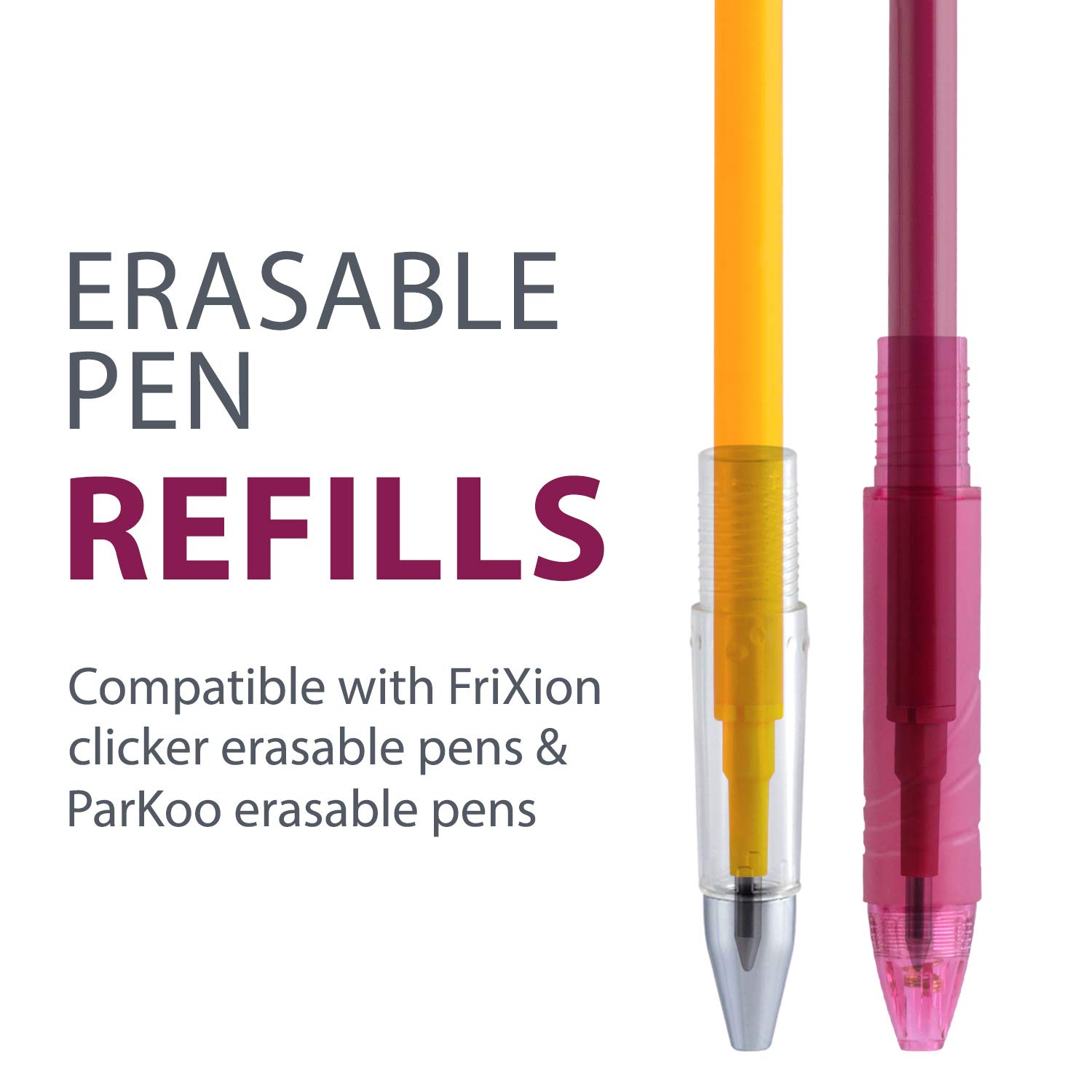 **ParKoo Gel Ink Refills - Compatible with FriXion & Friction Erasable Gel Pens, 0.7mm Fine Point, 14 Vibrant Colors - Ideal for Note-Taking, Journaling & School Work**