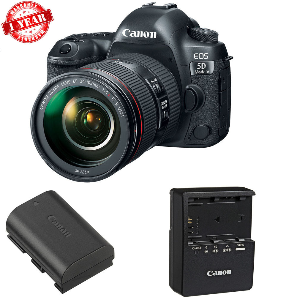 Canon EOS 5D Mark IV 30.4MP Full Frame Digital SLR Camera with EF 24-105mm f/4L IS II USM Lens - Professional Photography, Videography & Travel (USA Warranty)