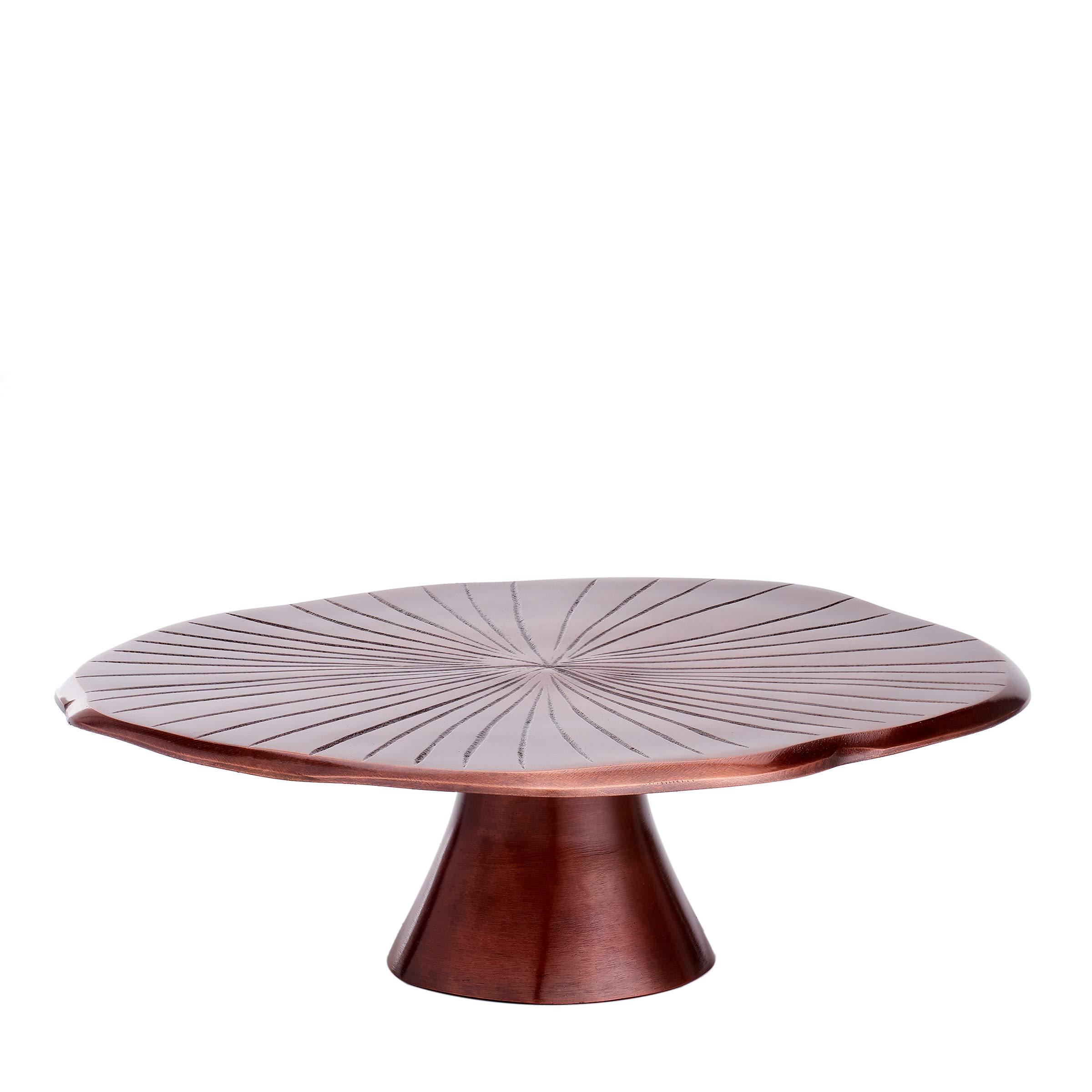 Old Dutch 3440AC Antique Copper Lily Pad Cake Stand - 14.5