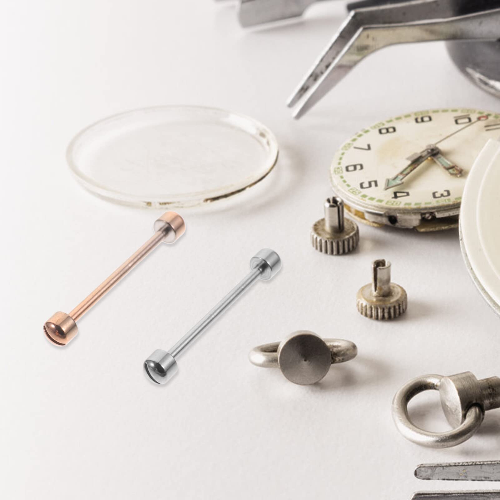 Hemobllo 2-Pack Watch Screw Tube Replacement Kit - Stainless Steel Watch Band Link Pins for Watch Strap Repair - Compatible with Rolex, Seiko, Casio & More (Perfect for Watch Repair & Maintenance)