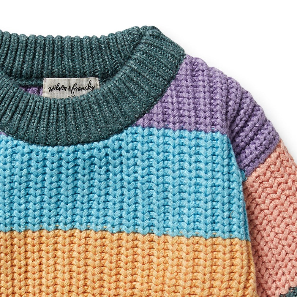 Rainbow Organic Cotton Knitted Sweater for Women - Soft & Cozy Pullover for Fall & Winter - Perfect for Casual Wear, Office & Outdoor Activities