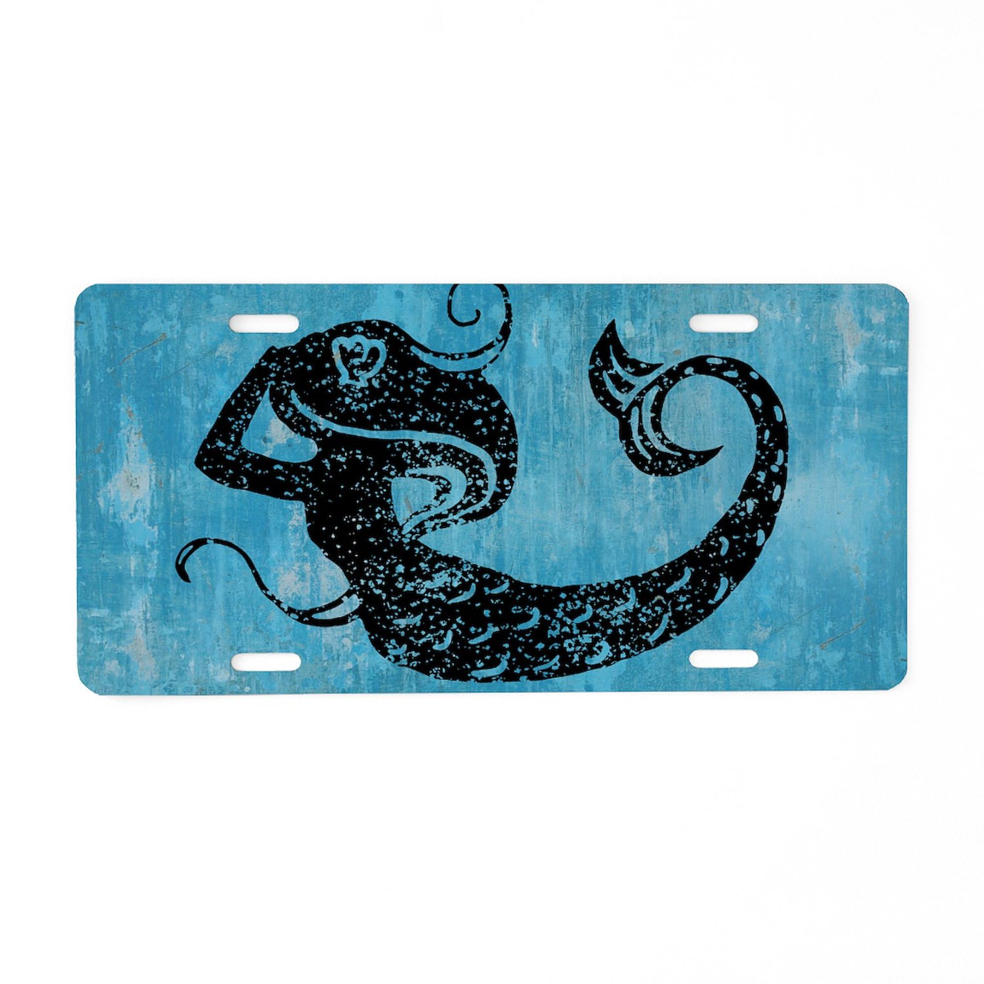 Mermaid Aluminum License Plate 12x18 - Front Vanity Tag for Cars & Trucks - Perfect for Beach Lovers & Coastal Decor