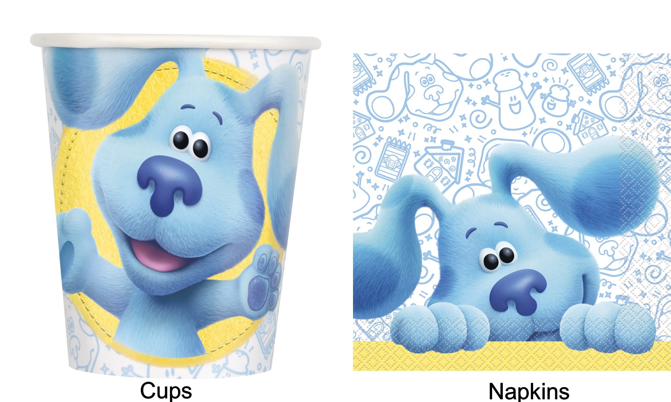 Blues Clues 5th Birthday Party Supplies - 8 Guest Table Dining Set & Balloon Bouquet Decorations Kit - Perfect for Kids Birthday Celebrations, Themed Parties and Family Gatherings