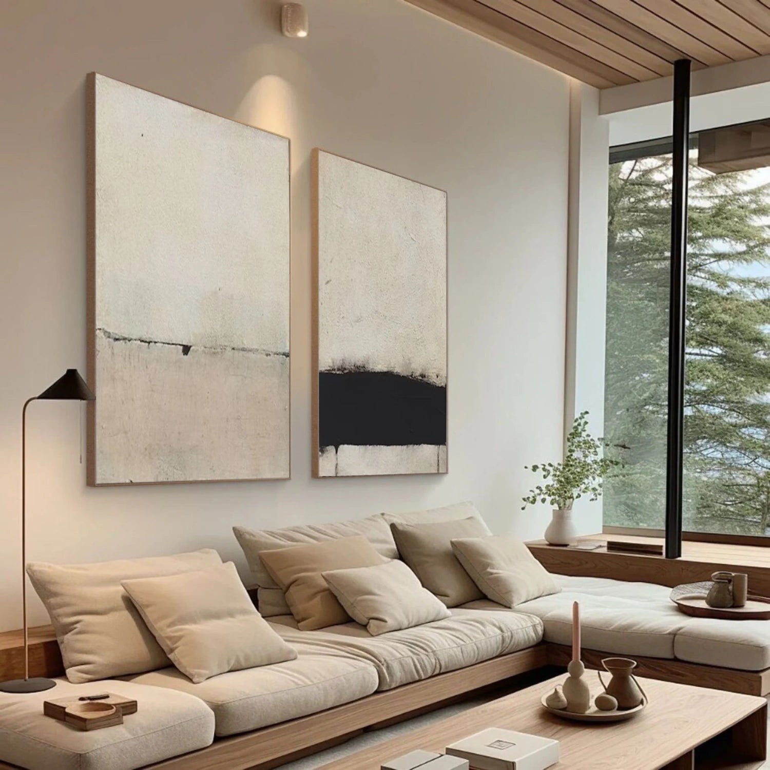 Abstract Tranquility Set of 2 Wall Art Paintings - Modern Minimalist Canvas Prints for Living Room, Bedroom & Office Decor #WS254 | Perfect for Home, Apartment & Workspace Aesthetic Enhancement