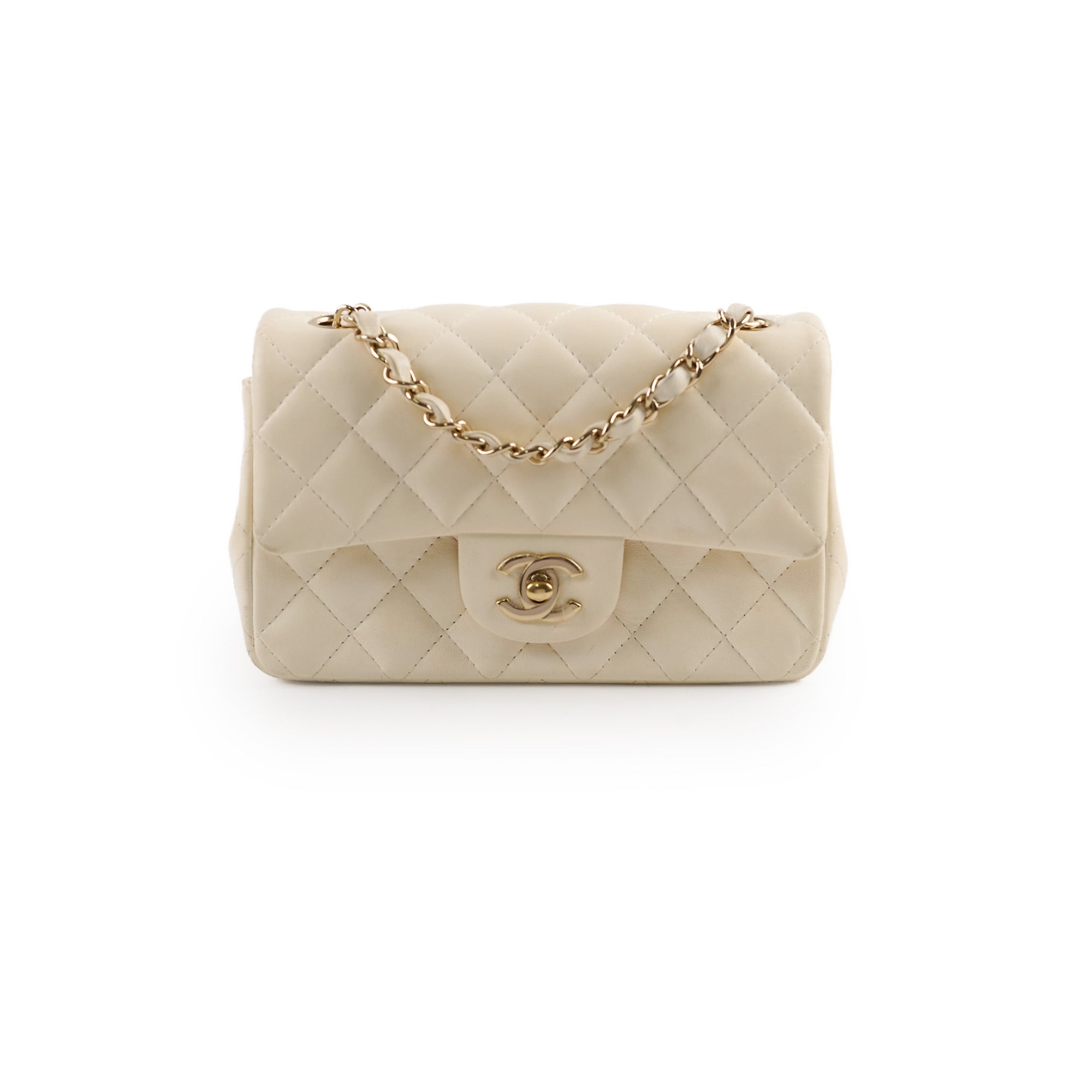 Chanel Mini Rectangular Cream Lambskin Crossbody Bag with Microchip - Luxury Designer Handbag for Women, Perfect for Parties, Dating & Everyday Use