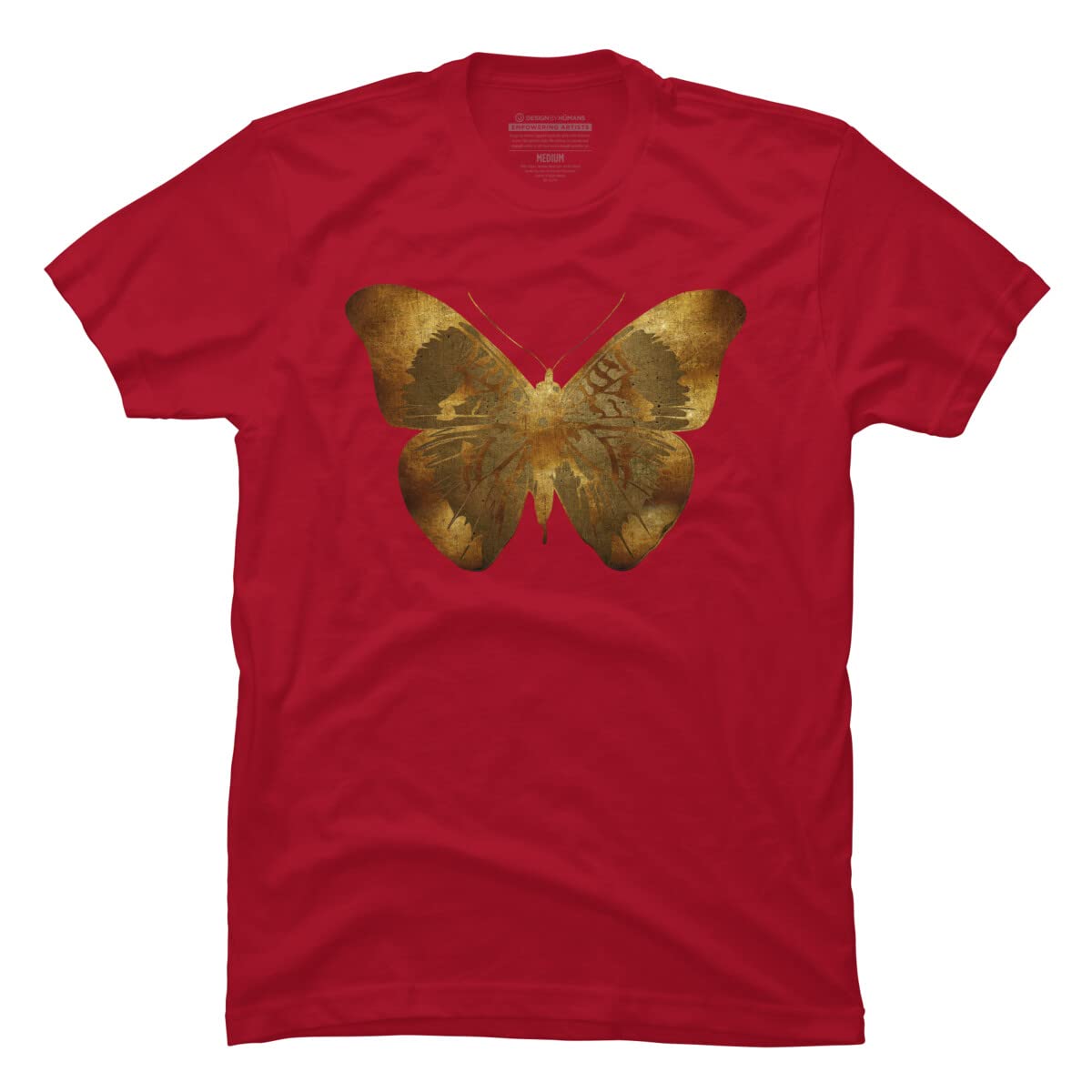 Design By Humans Men's Iron Butterfly Graphic T-Shirt by Adamzworld - Soft Cotton Tee for Casual Wear, Concerts & Rock Music Fans