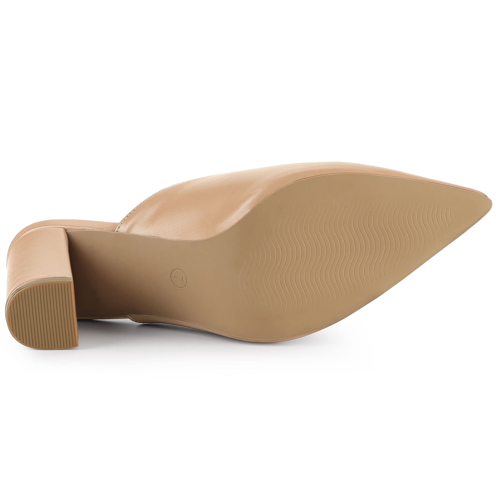 Allegra K Women's Pointed Toe Chunky Heel Slide Mules - Comfortable Dressy Sandals for Office, Party & Summer Outfits