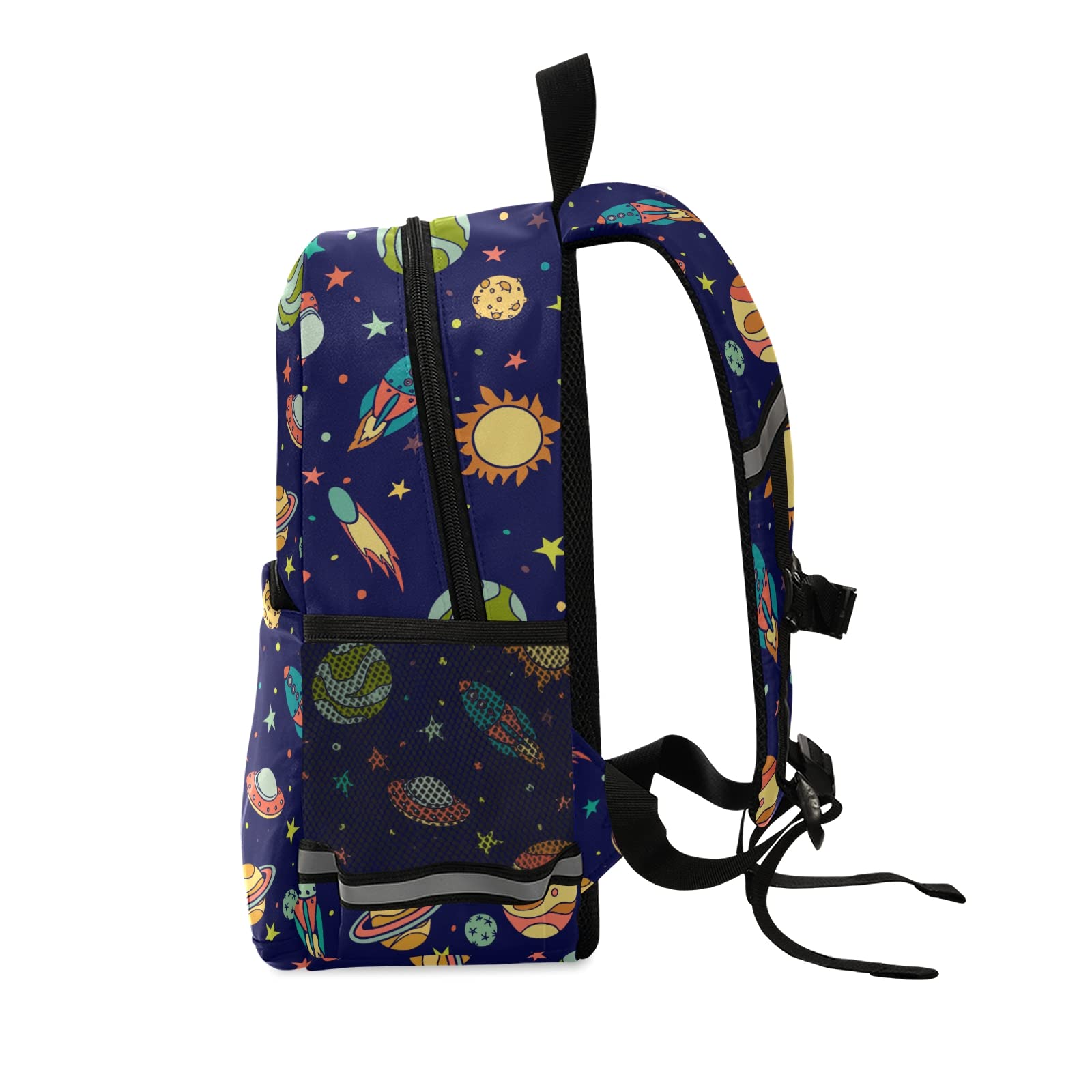 Personalized Space Rocket Planets Kids Backpack with Name/Text - Reflective School Backpack for Toddlers & Preschoolers (Boys & Girls) - Perfect for School, Travel & Daycare Adventures