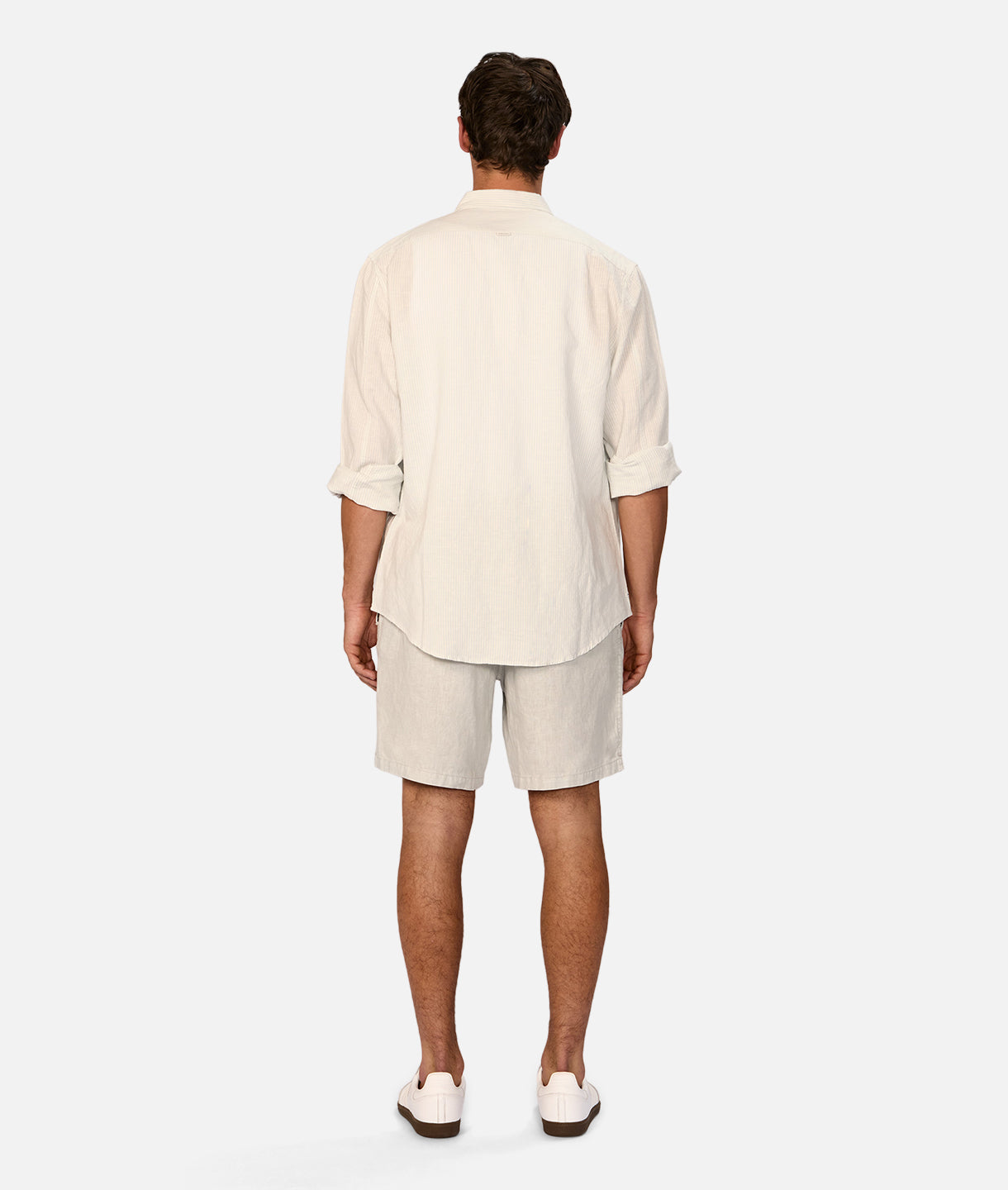 San Juan Long Sleeve Linen Shirt for Men - Breathable & Lightweight Mint Green & White Casual Button Down Shirt - Perfect for Summer, Beach, and Outdoor Activities
