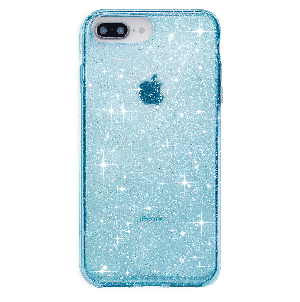 Blue Stardust Glitter iPhone Case - Shatterproof Protective Cover for iPhone 13/14/15 Pro Max - Sparkly Glitter Phone Case for Women Girls - Perfect for Parties, Travel & Everyday Use