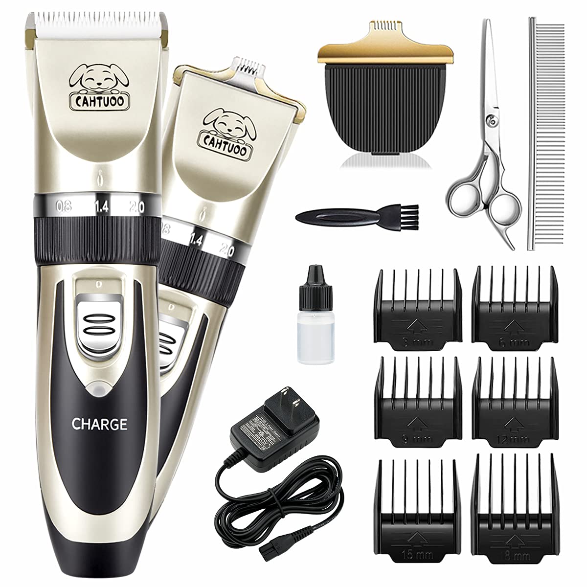 Professional Dog Grooming Kit with Small Blade - Gold Pet Clippers for Home Grooming, Trimming & Styling - Perfect for Dogs, Puppies & Small Pets