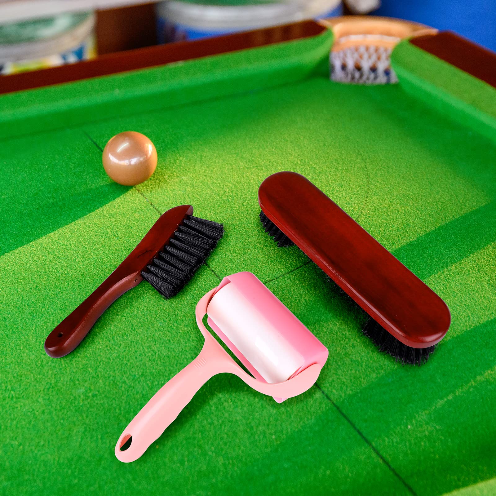 Premium Billiards Pool Table Cleaning Kit - Wooden Rail Brush, Felt Lint Roller & Accessories for Professional Table Maintenance | Perfect for Home Game Rooms, Bars & Pool Halls