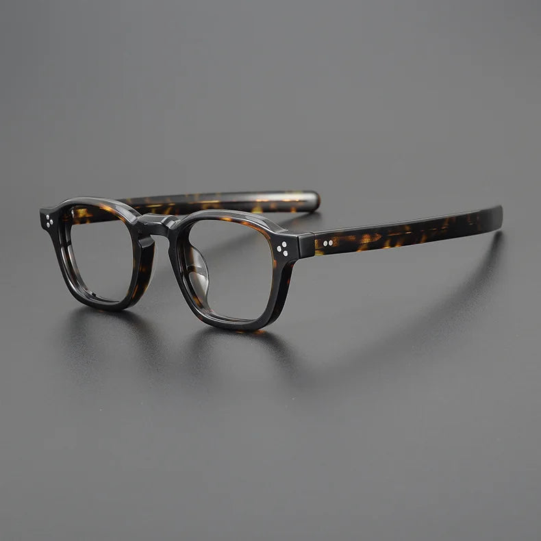 Unisex Black Acetate Square Full Rim Eyeglasses 8012 - Stylish & Durable for Work, Reading & Everyday Wear