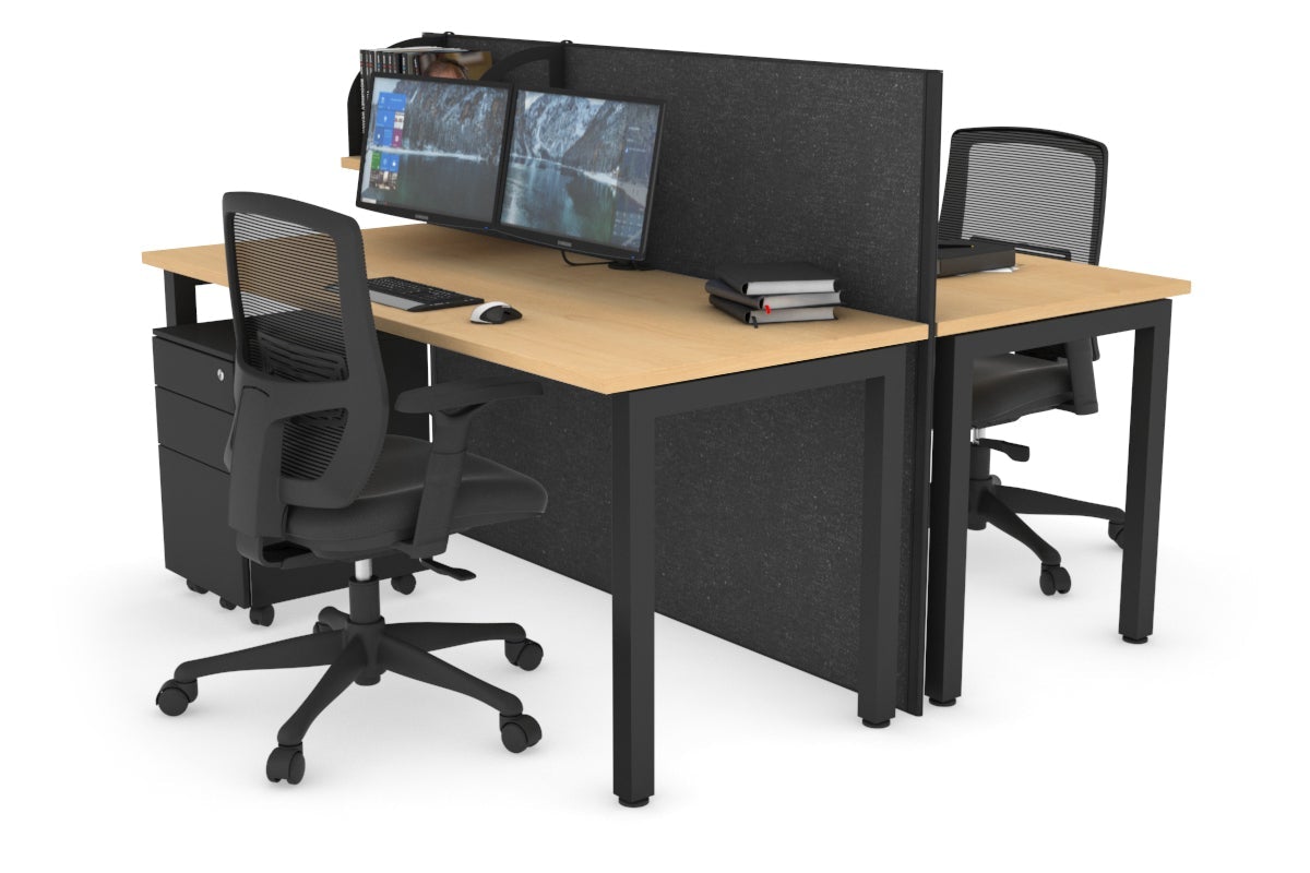Horizon Quadro 2-Person Office Workstation Bench with Square Legs - 1600L x 700W - Perfect for Collaborative Workspaces, Home Offices & Conference Rooms
