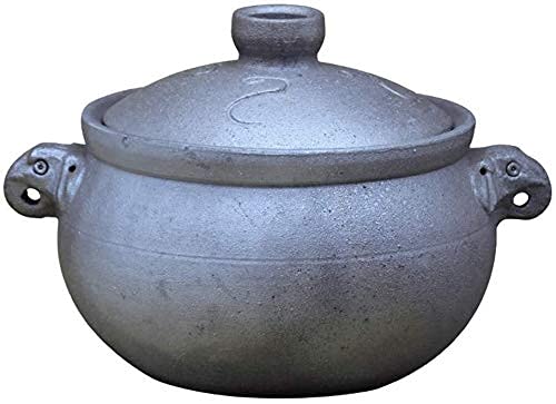Handmade Chinese Clay Pot for Cooking - High Temperature Safe Stone Casserole, Retro Soup Pot for Gas Stove | Perfect for Herbal Medicine, Stews & Traditional Asian Cuisine