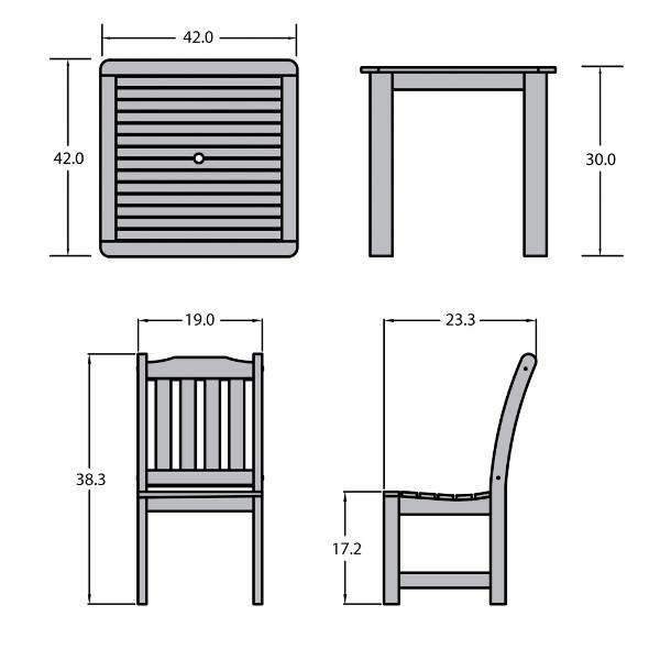 Lehigh 5-Piece Square Patio Dining Set - Outdoor Furniture for Garden, Backyard, and Poolside Relaxation