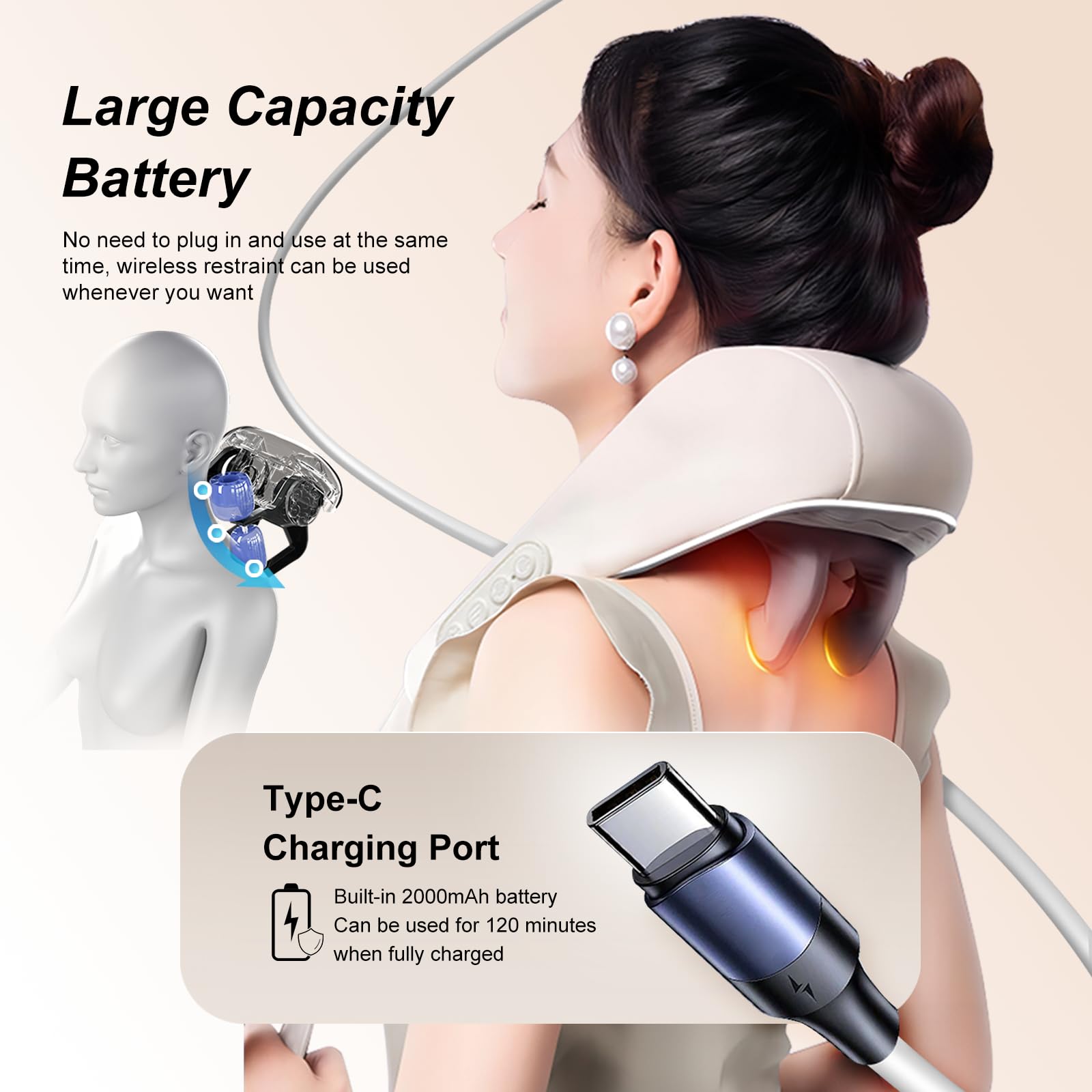 2024 Best Prime Day Deals - Shiatsu Neck & Shoulder Massager with Heat - Relaxing Birthday Gifts for Women - Perfect for Office, Travel & Home Use
