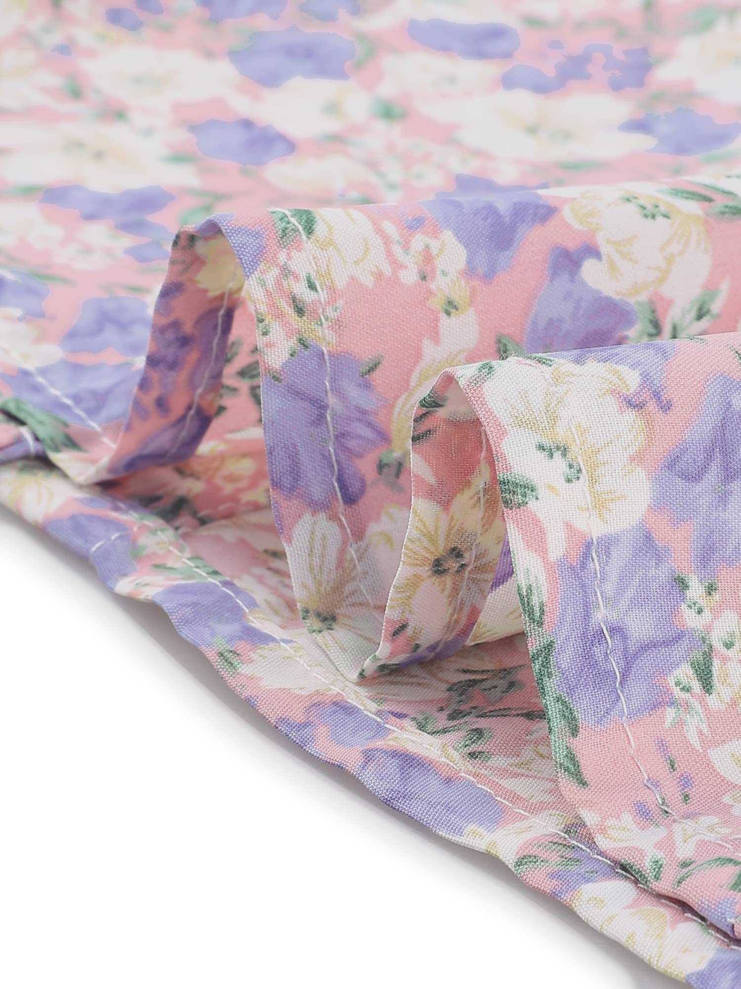 Allegra K Women's Floral Print Peter Pan Collar Dress with Bow Tie - Short Sleeve Button Down Shirt Dress for Spring Summer 2024 | Perfect for Office, Date Night & Garden Parties