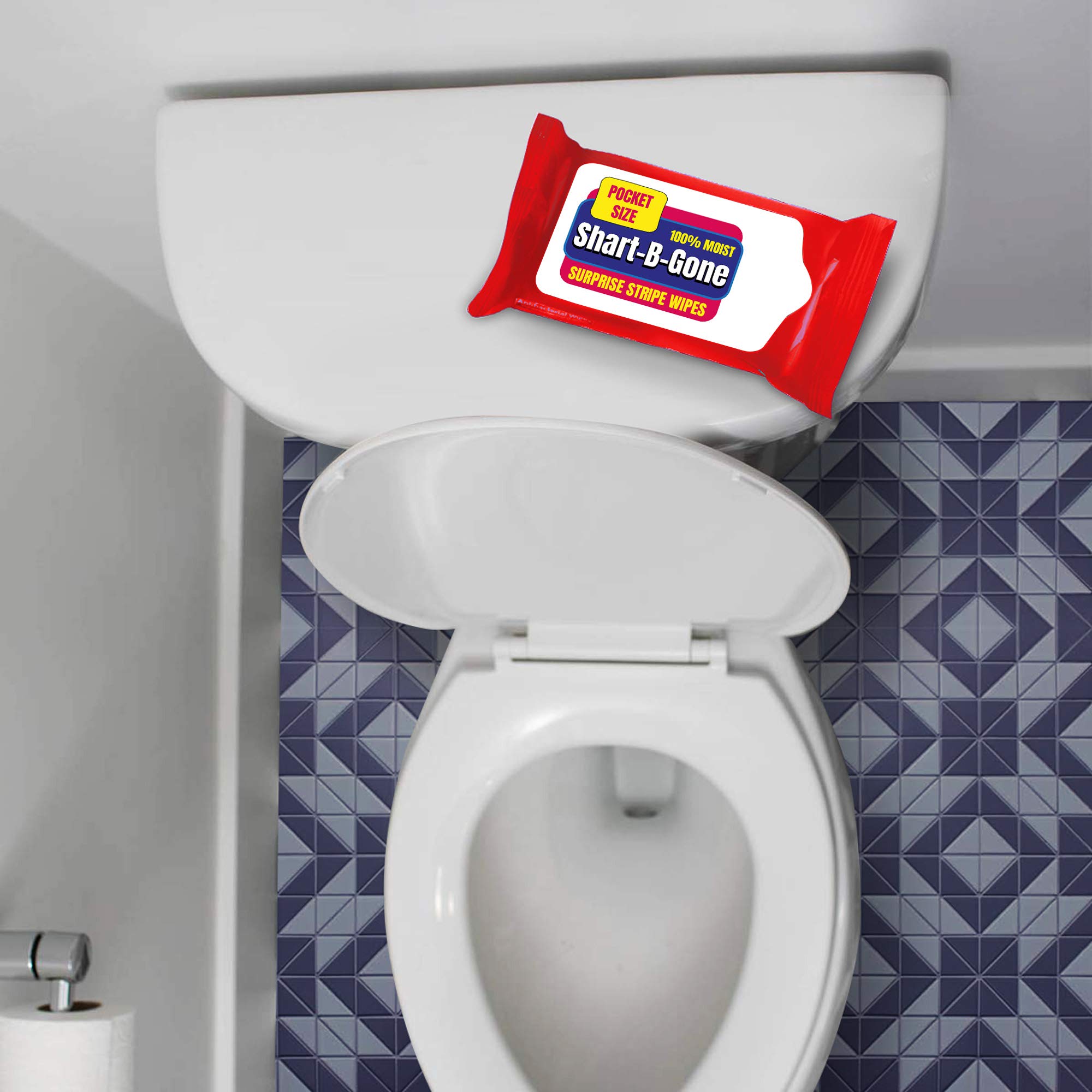 Shart Be Gone Surprise Stripe Wipes - Funny Moist Wipes for Teens & Adults | Travel-Size Personal Hygiene Wipes | Perfect for Travel, Gym, Camping & Emergency Use