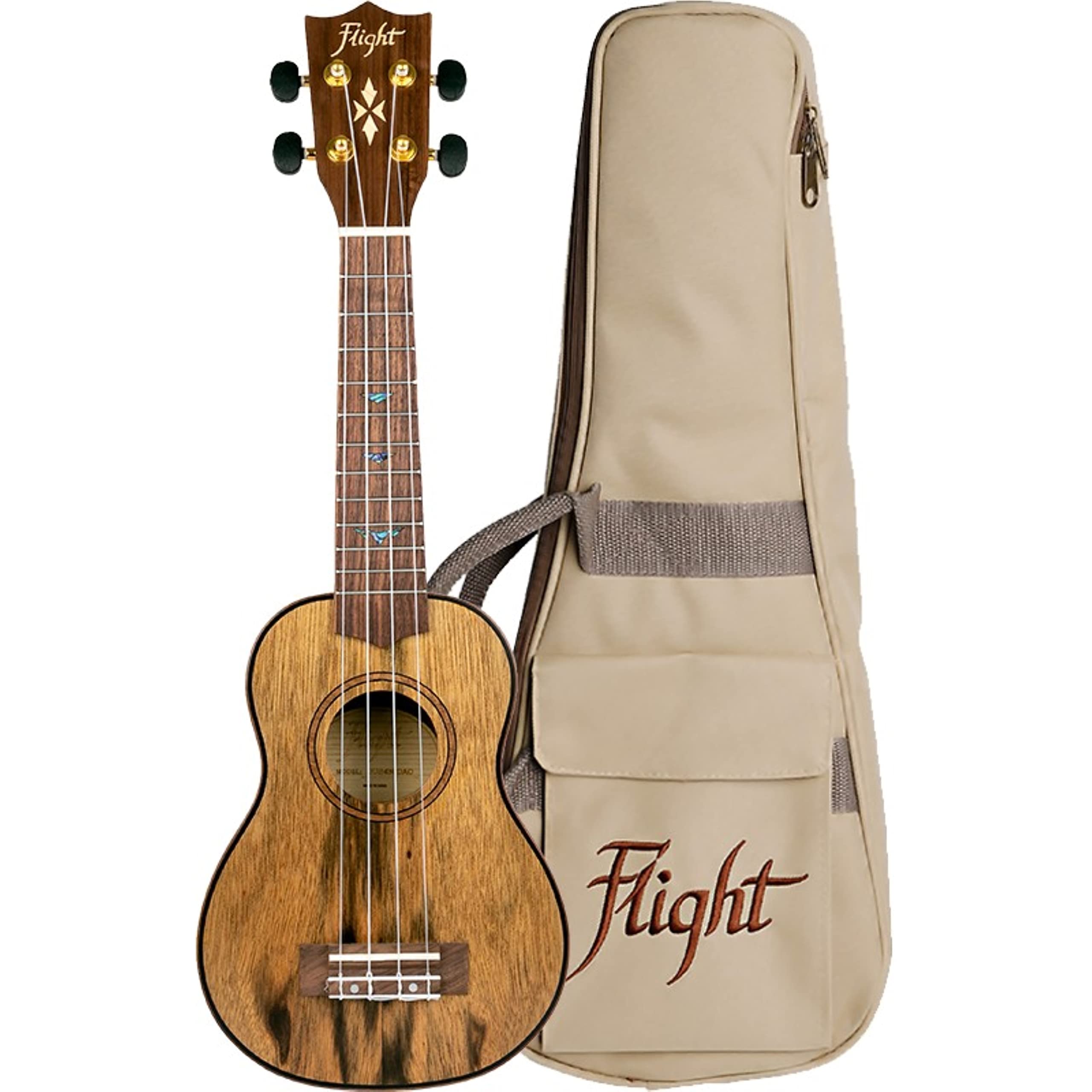 Supernatural Series Soprano Ukulele 4-String with Flight Case - DUS 430 Professional Hawaiian Instrument for Beginners & Travel | Perfect for Beach Parties, Campfires & Music Lessons