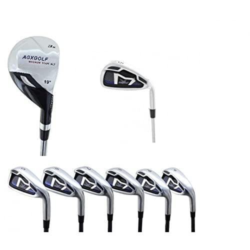 Women's Graphite Shaft Magnum XLT Golf Iron Set - Left/Right Handed with Hybrid Utility Long Iron + 6-9 Irons & PW - Petite/Regular/Tall Sizes - Perfect for Beginners & Intermediate Female Golfers on Course & Driving Range Practice