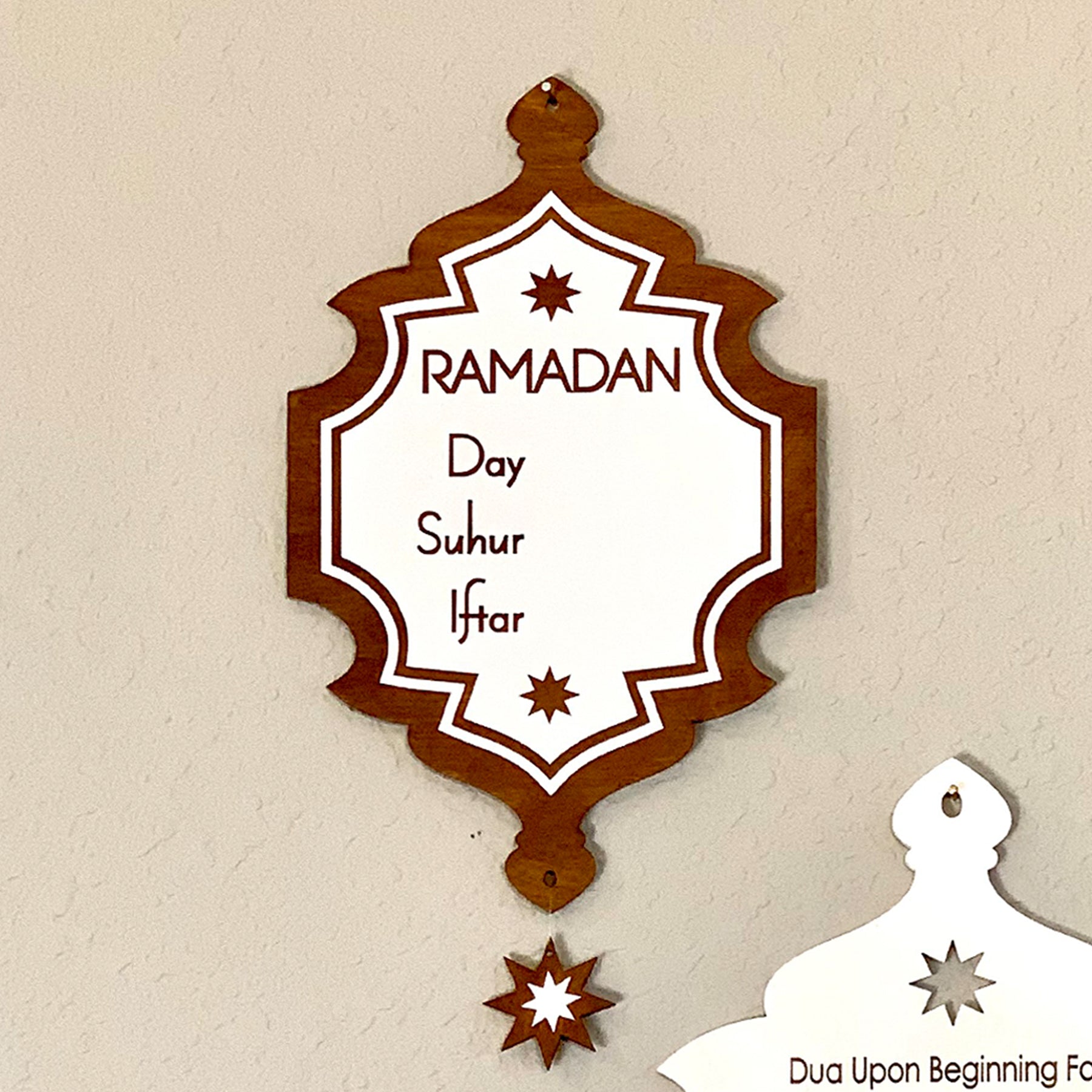 Set of 3 Ramadan Lanterns with Prayer Tracker & Duas - Mini Islamic Decorations for Home, Mosque & Eid Celebrations