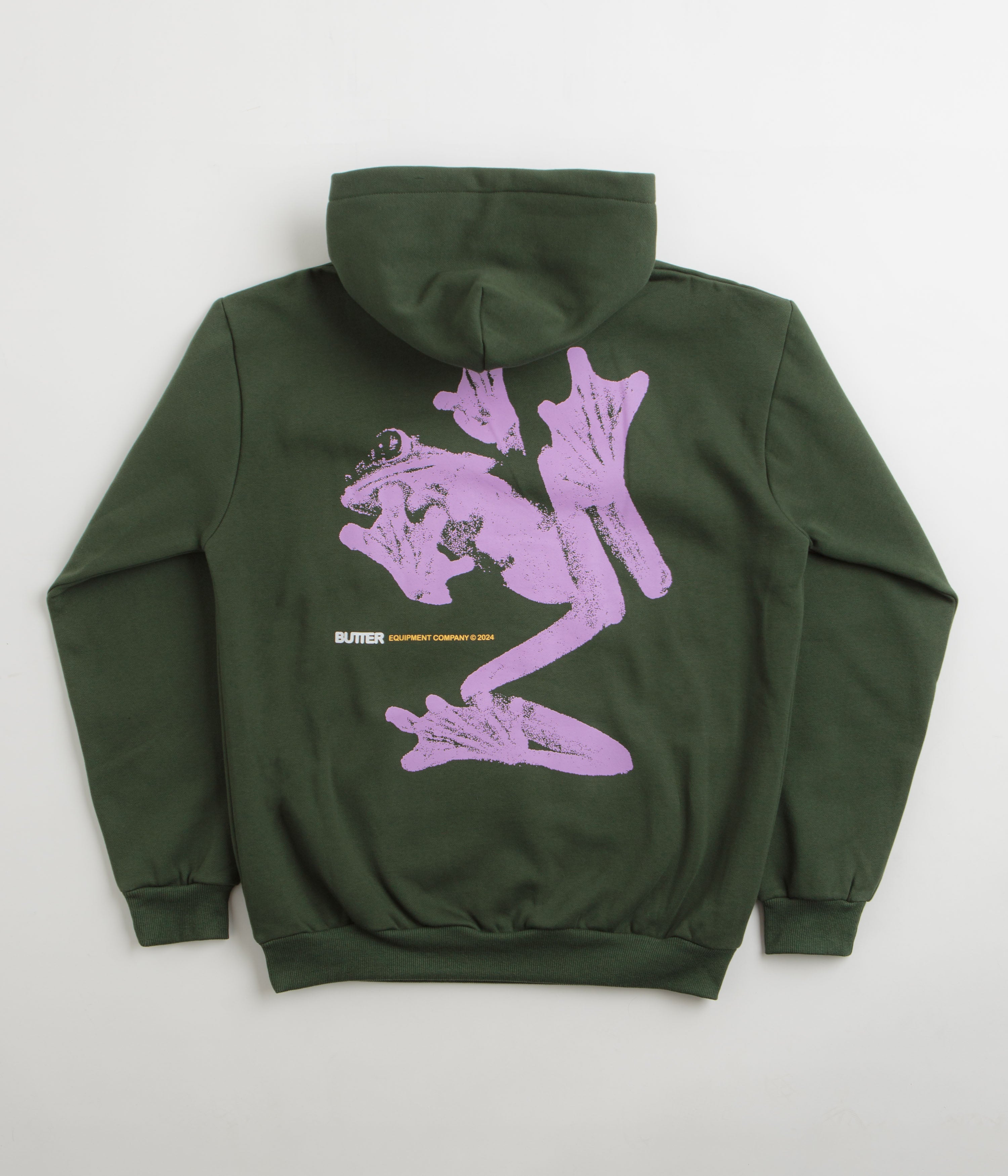 Butter Goods Amphibian Hoodie - Dark Green Men's Streetwear Pullover | Water-Resistant Casual Wear for Urban Outdoor Activities
