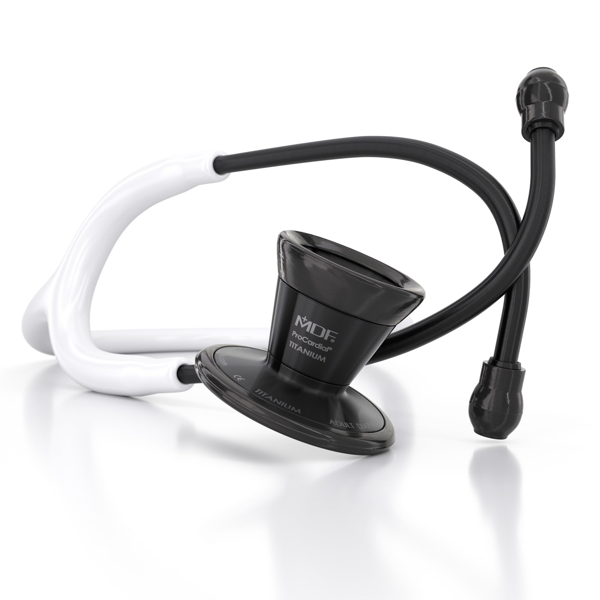 ProCardial® Titanium Cardiology Stethoscope - Premium Dual Head Stethoscope for Medical Professionals, White/Black - Ideal for Doctors, Nurses & Healthcare Workers in Hospitals & Clinics