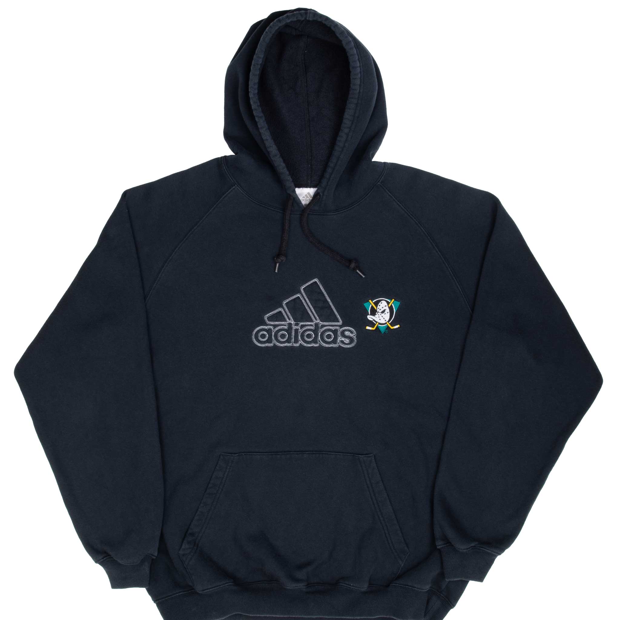 Vintage Adidas NHL Anaheim Mighty Ducks Hoodie 2000s Sweatshirt - Size Large - Retro Hockey Fan Gift & Casual Streetwear