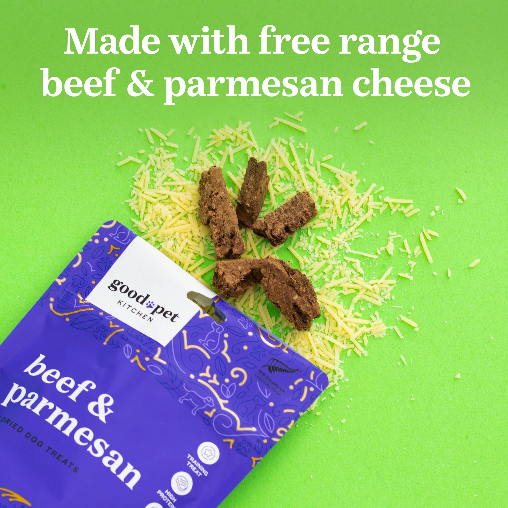 Natural Air-Dried Dog Treats - Grain Free Beef & Parmesan (2.8oz) for Training & Snacks