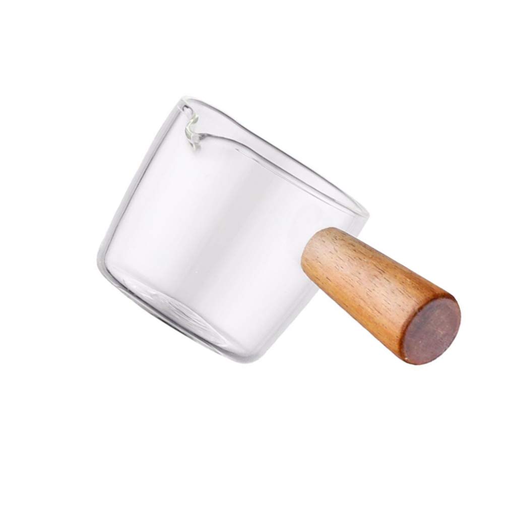 Cabilock Glass Sauce Dish with Handle - Mini Creamer Jug for Milk, Coffee, Seasoning & Appetizers - Perfect for Home & Restaurant Use (Size S) - Ideal for Serving, Pouring & Entertaining