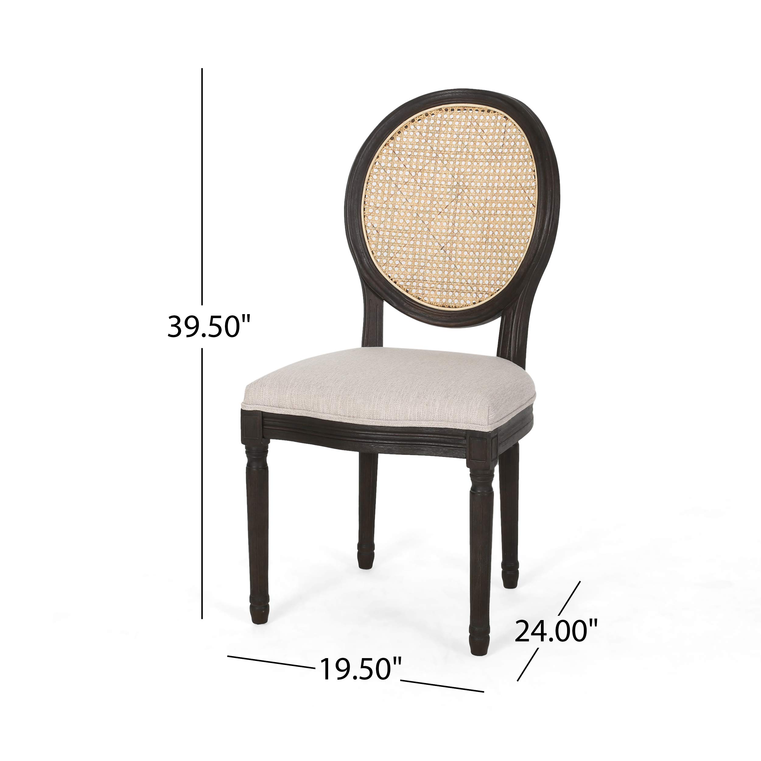 GDFStudio Wooden Dining Chairs with Cushions (Set of 2) - Beige, Natural & Black - Modern Kitchen Chairs for Dining Room, Breakfast Nook, and Home Decor