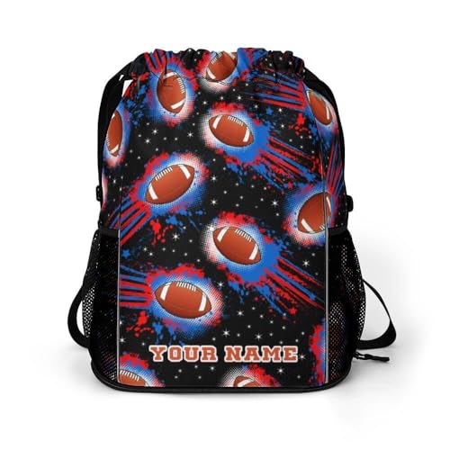 Football Drawstring Backpack 2 Upgraded Custom