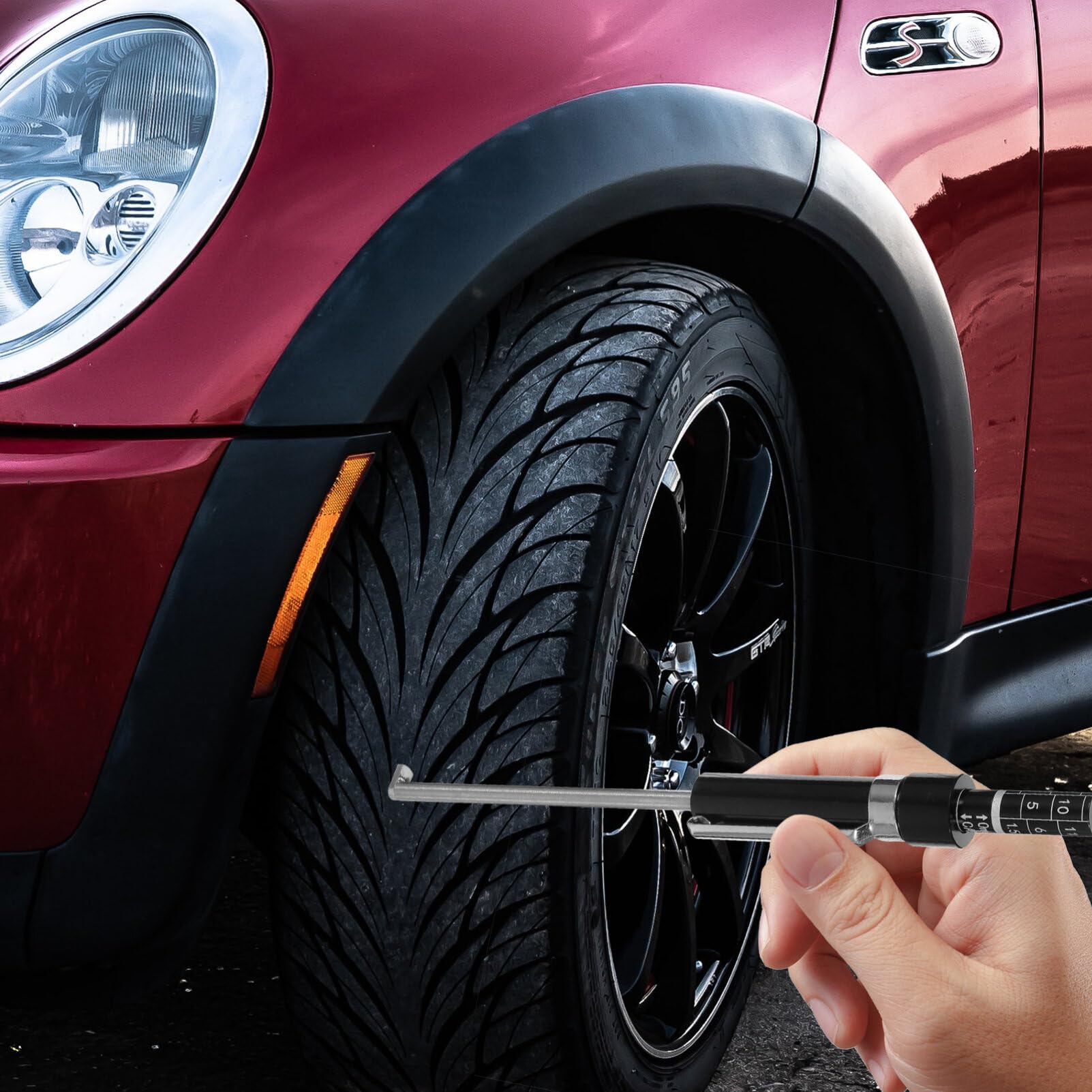 SOIMISS Brake Pad Thickness Gauge - Digital Brake Pad Measuring Tool for Cars & Trucks - Accurate Brake Wear Detection Pen with Scale - Perfect for DIY Auto Maintenance & Mechanic Use