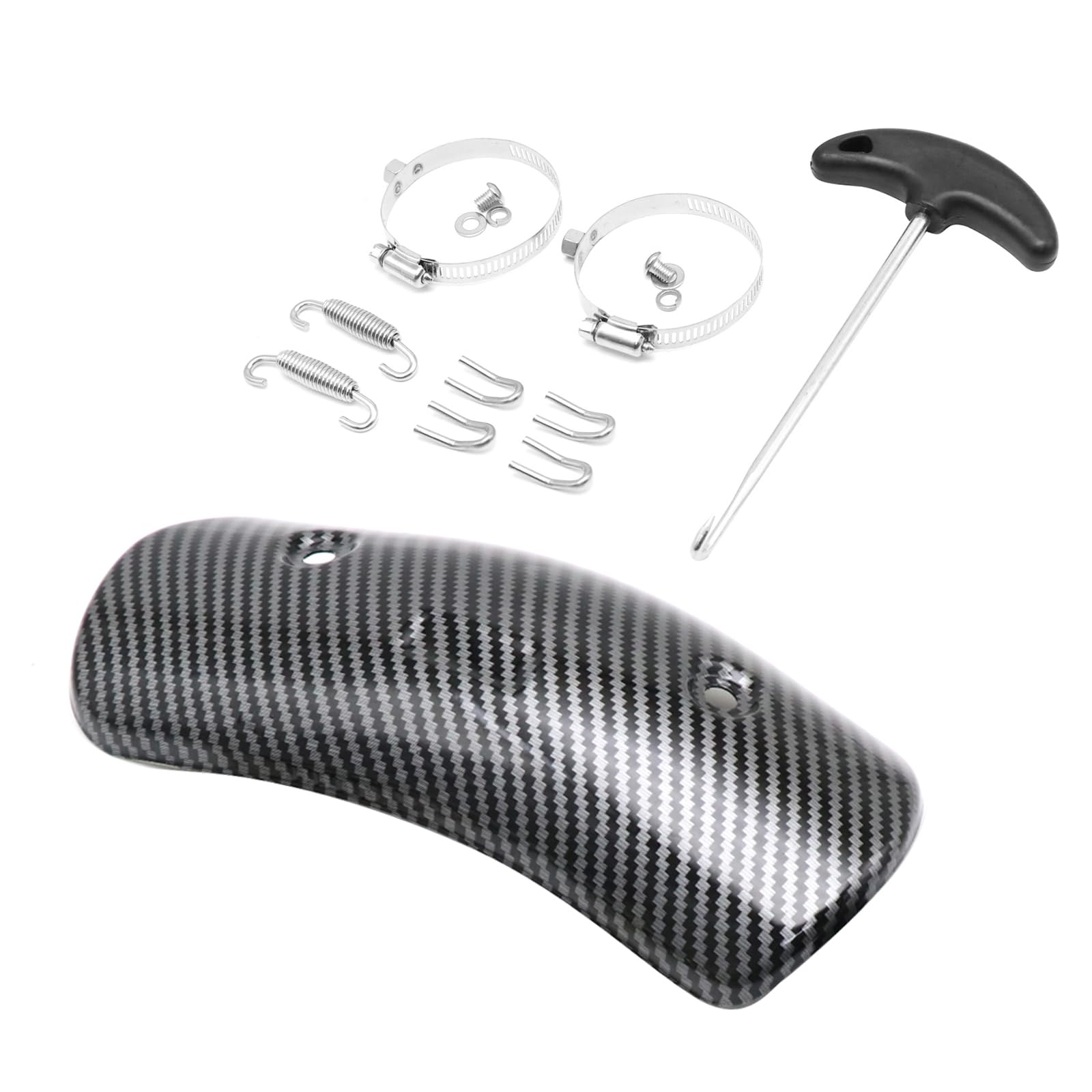 High-Quality Exhaust Heat Shield & Muffler Pipe Cover - Stainless Steel Carbon Fiber Protector Guard for Cars & Trucks - Perfect for Performance Upgrades & Engine Protection