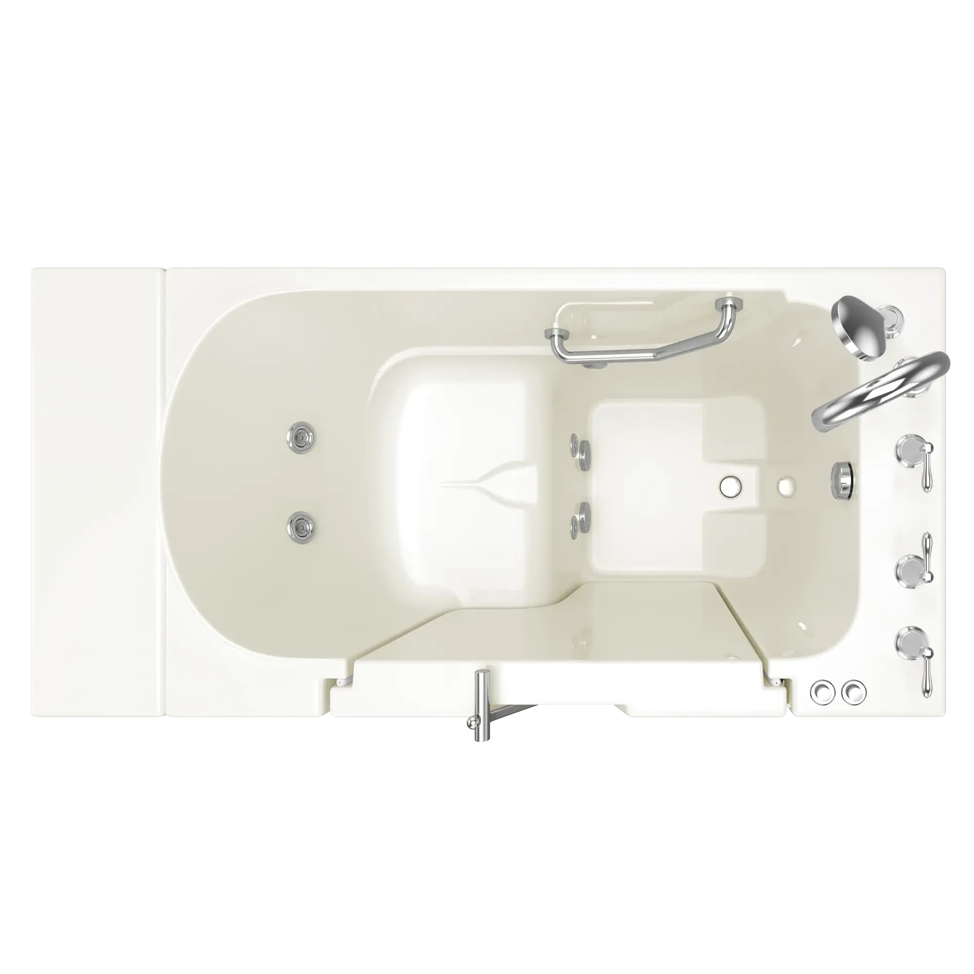 Gelcoat Value Series 30 x 52 Inch Walk-in Bathtub with Whirlpool Jets - Right Hand Drain & Faucet Included | Perfect for Elderly & Mobility Accessible Bathing, Spa-Like Relaxation at Home