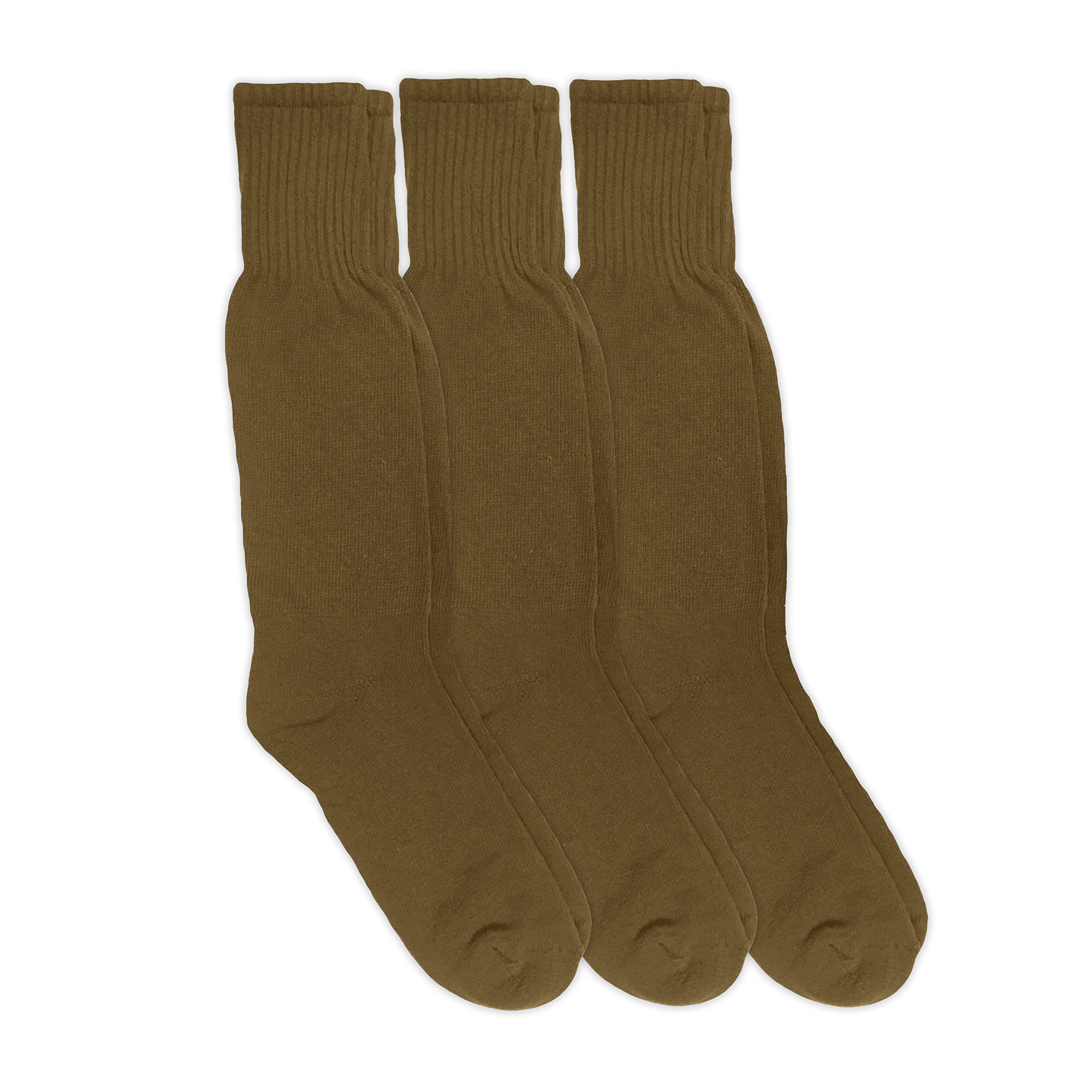 Jefferies Men's Military Uniform Cotton Crew Boot Socks - 3 Pair Pack (Half Cushion, Durable & Comfortable) - Perfect for Work, Hiking & Outdoor Activities