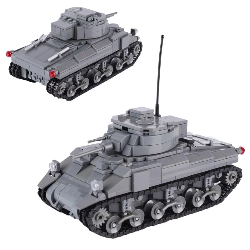 WW2 Sherman M4 Military Tank Building Kit - 716 Piece Technic Construction Toy Set, Compatible with Lego Technic - Perfect for History Enthusiasts & Model Collectors