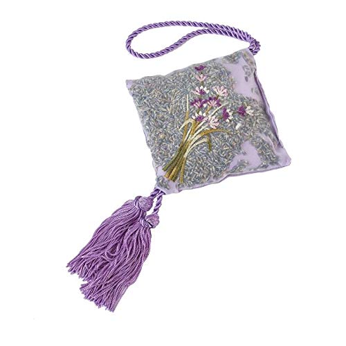 Sonoma Lavender Dried Lavender Sachets - Natural Air Freshener for Drawers, Closets, Home, Car & Bags | Embroidered Satin Decor | Perfect for Aromatherapy, Gift Giving & Home Organization