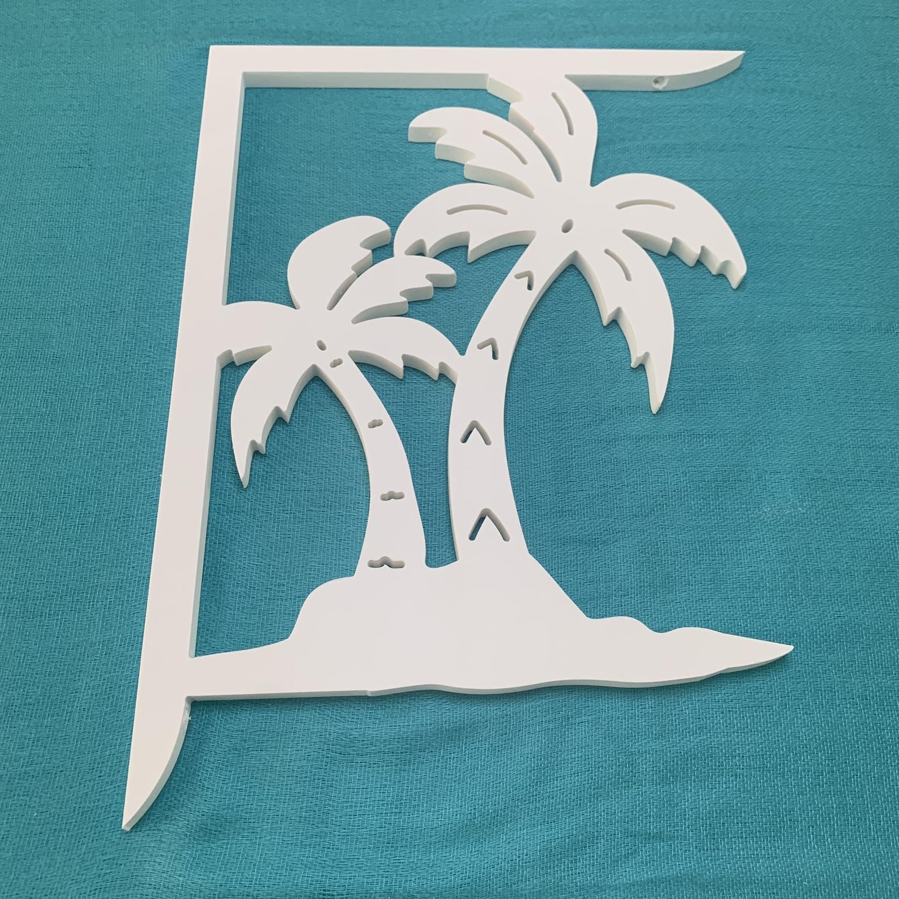 Palm Tree Double Mailbox Bracket - Medium Size 16x12 Inches - Durable Outdoor Mailbox Holder for Beach House, Garden & Coastal Decor