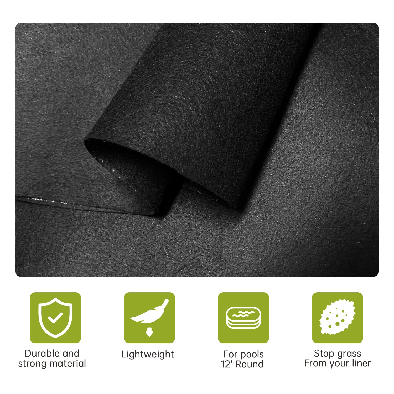 Jantens 18 Foot Round Pool Liner Pad for Above Ground Swimming Pools - Heavy Duty Ground Cloth Protects Against Punctures & Extends Liner Life - Perfect for Backyard, Summer Fun, and Family Gatherings