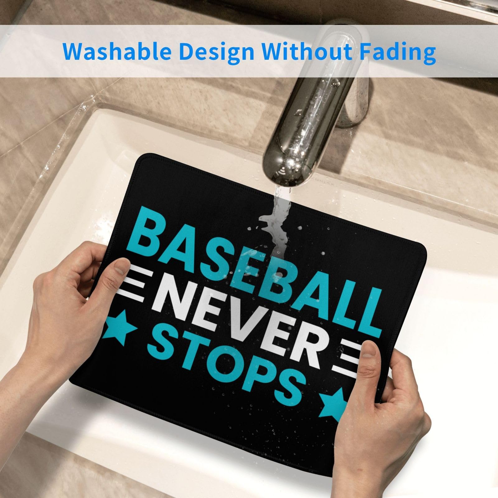 SIYTUAU Baseball Never Stops Mouse Pad - 10x12 Inch Waterproof Non-Slip Rubber Gaming Mouse Pad for Laptop & Office Use - Perfect for Baseball Fans, Gamers & Workstations