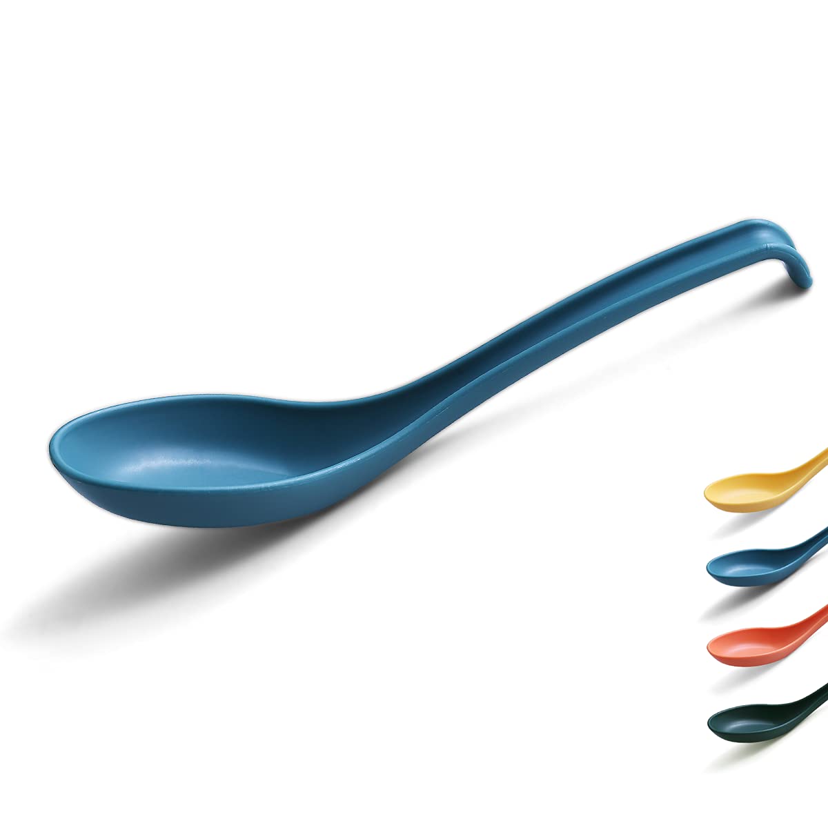 Eco-Friendly Evanda Soup Spoons Set of 12 - BPA Free, Food Grade PP, Dishwasher Safe & Easy Clean Navy Blue Dinnerware for Restaurant, Home & Party Use