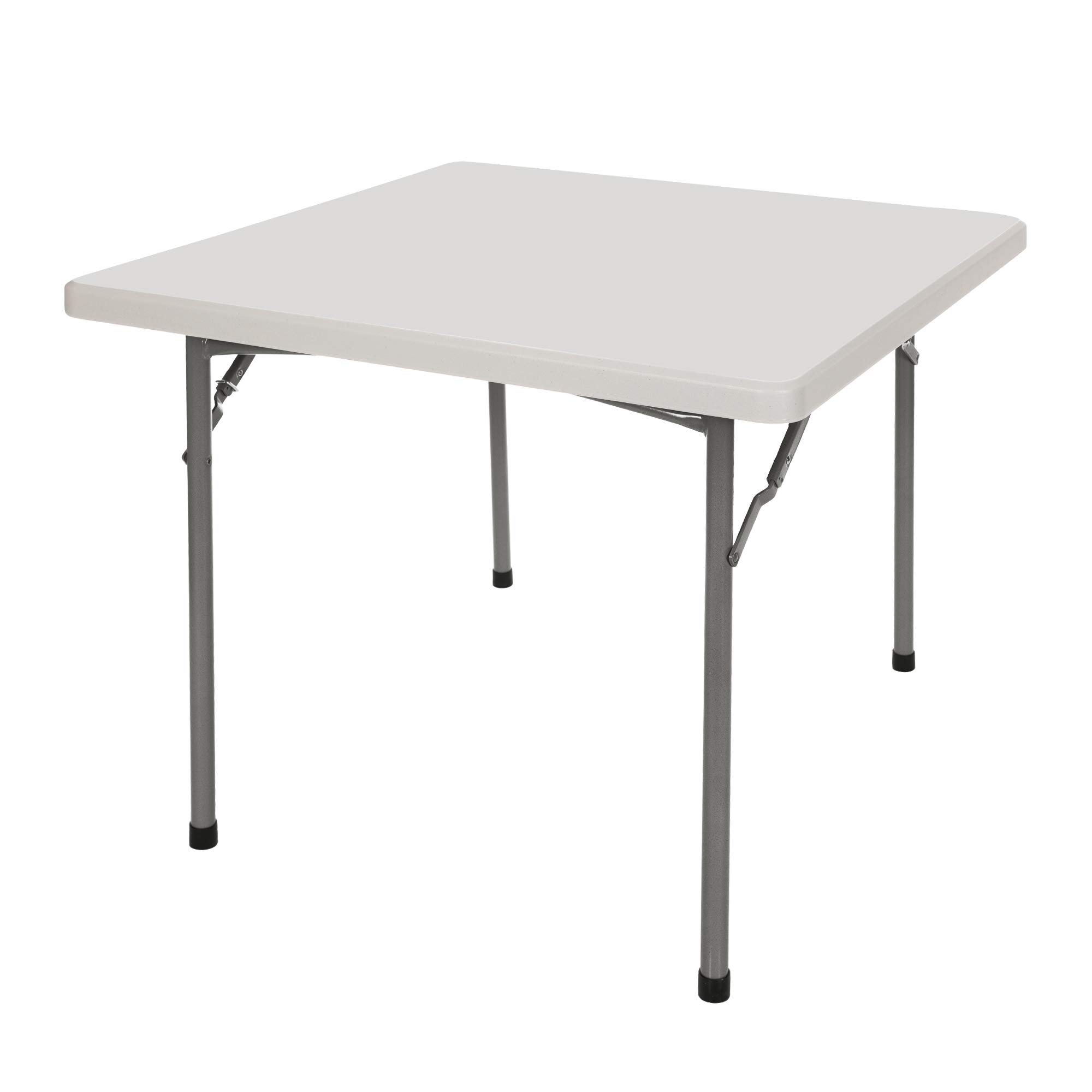 OEF Furnishings 36 Inch Square Heavy Duty Folding Table - Light Grey Durable Plastic Table for Indoor & Outdoor Use | Perfect for Parties, Picnics, Camping, and Events
