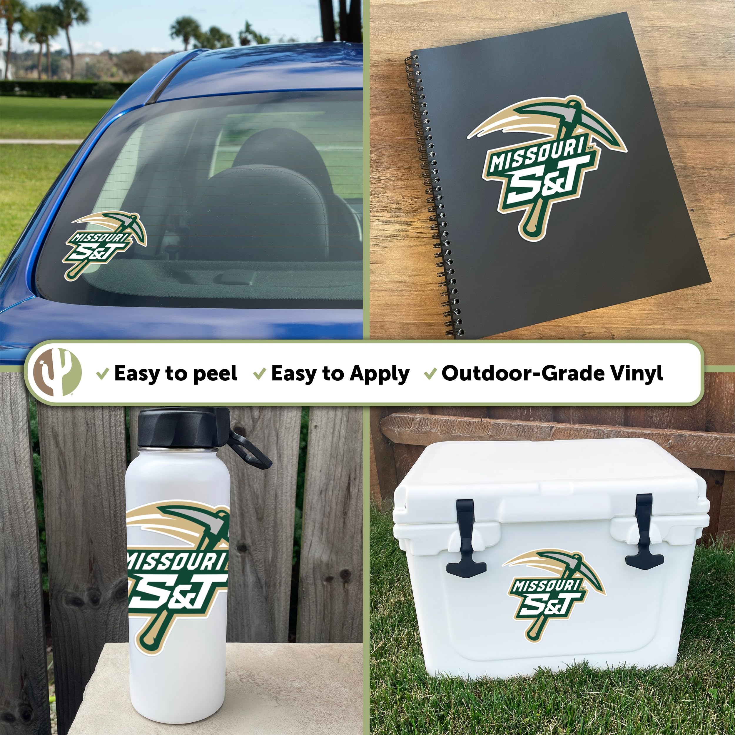 Missouri S&T Miners Vinyl Decal Sticker - Desert Cactus Design for Laptop, Water Bottle, Car & Scrapbook - Durable University of Science and Technology Decals for Students & Alumni - Perfect for School Spirit & DIY Crafts