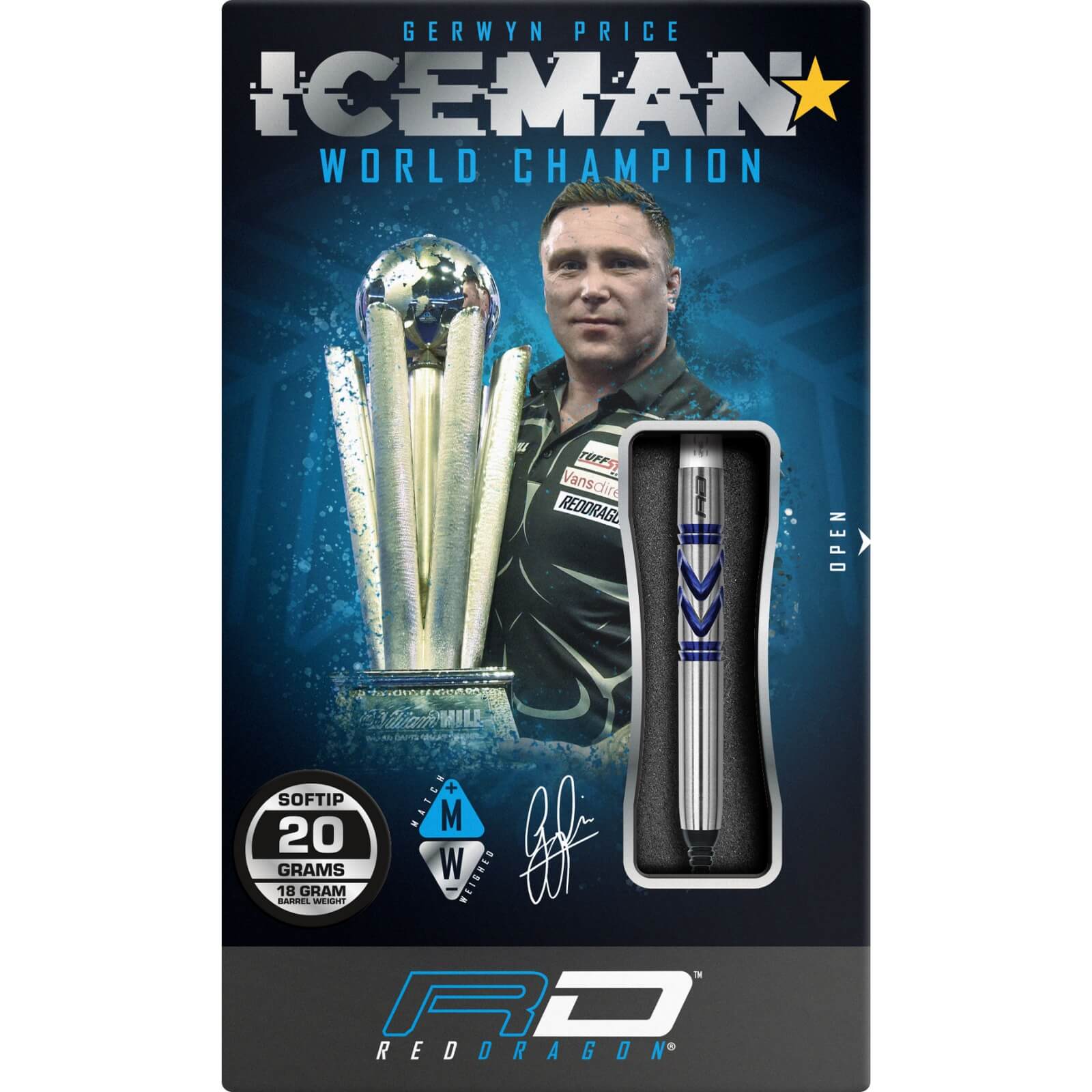 Gerwyn Price Avalanche Pro Darts 90% Tungsten Soft Tip 20g - Professional Darts for Home, Bar & Tournament Play