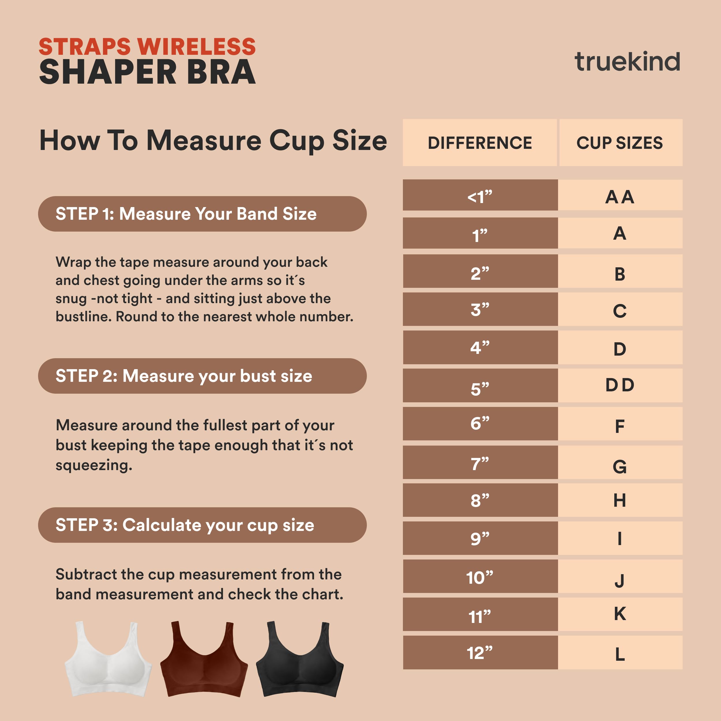 Truekind Wireless Bras for Women - No Underwire Supportive & Lifting Seamless Bra - Comfortable Everyday Wear for Work, Yoga & Lounge