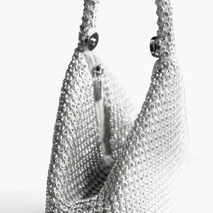 Elegant Kiss Me Rhinestone Clutch Purse for Women - Sparkly Evening Bag for Parties, Weddings & Special Occasions